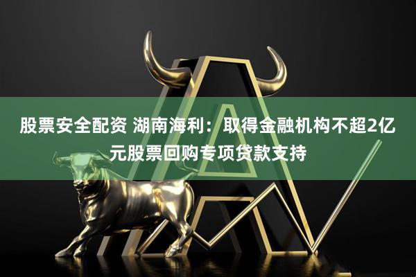 股票安全配资 湖南海利：取得金融机构不超2亿元股票回购专项贷款支持