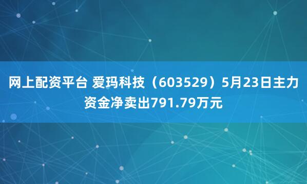 网上配资平台 爱玛科技（603529）5月23日主力资金净卖出791.79万元