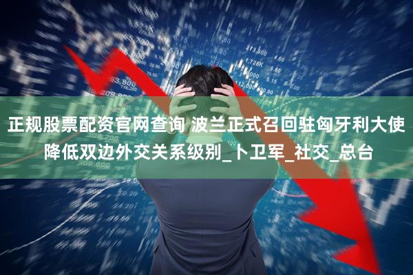 正规股票配资官网查询 波兰正式召回驻匈牙利大使 降低双边外交关系级别_卜卫军_社交_总台